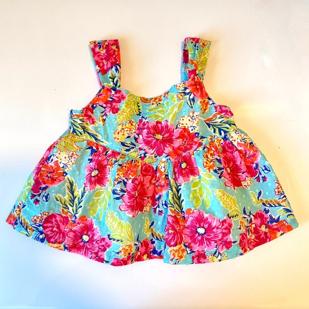 Tommy Bahama Floral Sundress Blue Pink Girls 12M